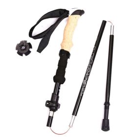 Camping & Hiking Adjustable Anti-Shock Hiking Walking Climbing Sticks (Color: Black A, Type: Trekking Poles)