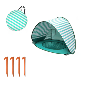 New Stylish Kids Beach Holiday Shade Splash Tent (Color: Green Stripes, Type: Car Tent)