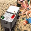 Outdoor Patio Party Rolling Steel Construction 80 Quart Bar Cooler